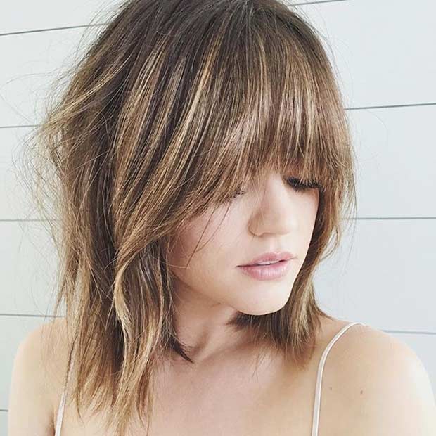 Bronde Bob Haircut with Bangs