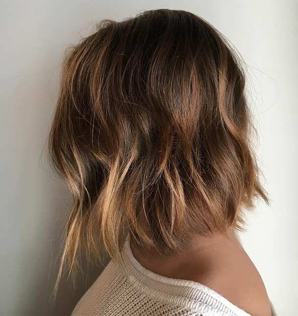 Choppy Light Brown Bob Haircut