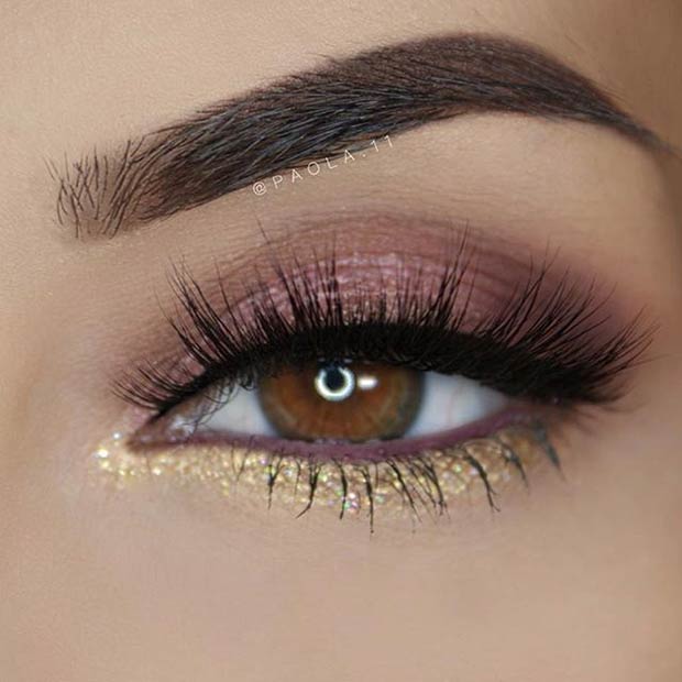 Brown And Gold Eye Makeup for Prom