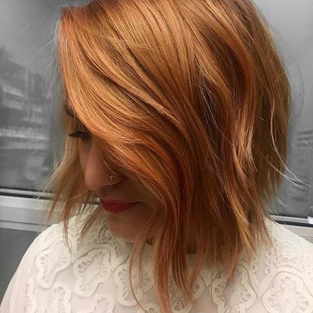 Cinnamon Orange Bob Haircut