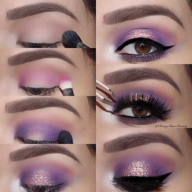Purple Smokey Eye Step by Step Look