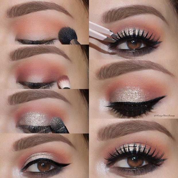 Peachy Eye Makeup Tutorial for Brown Eyes