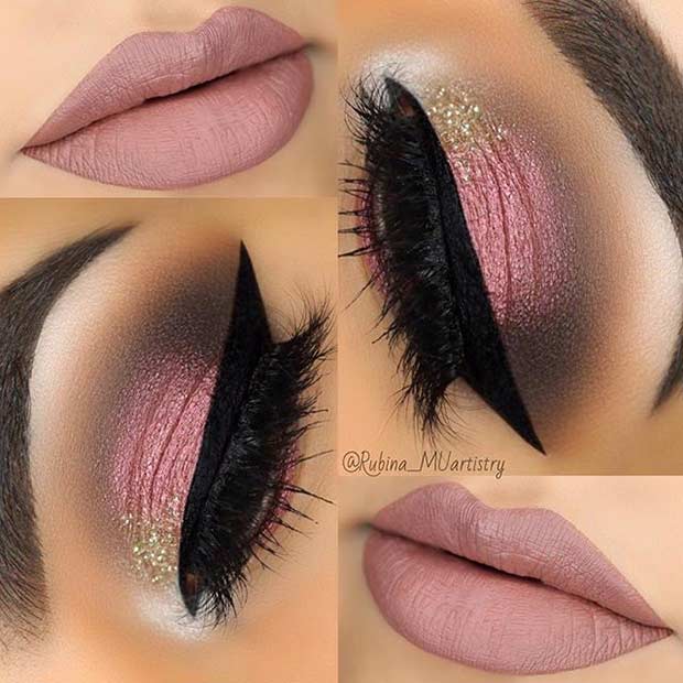 Pretty Mauve Makeup Look for Prom