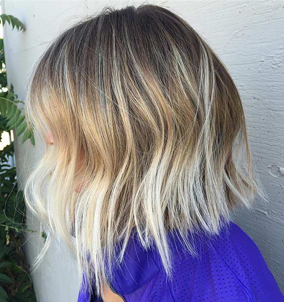 Icy Blonde Ombre Bob Haircut