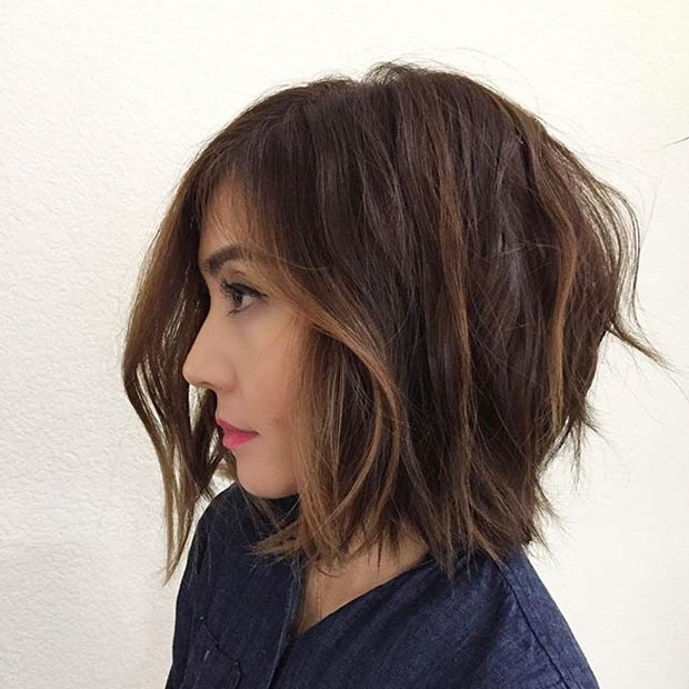 Textured Bob Haircut for Brunettes