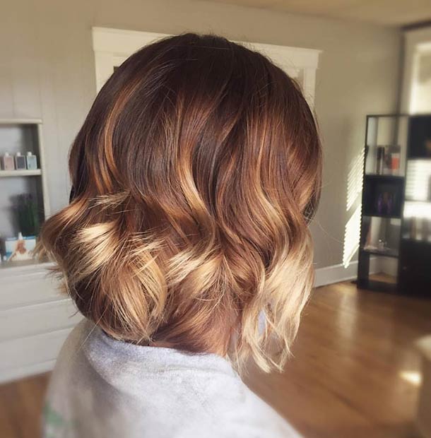 Red to Blonde Ombre Bob Haircut