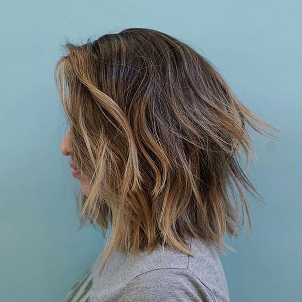 Layered and Textured Long Bob Haircut