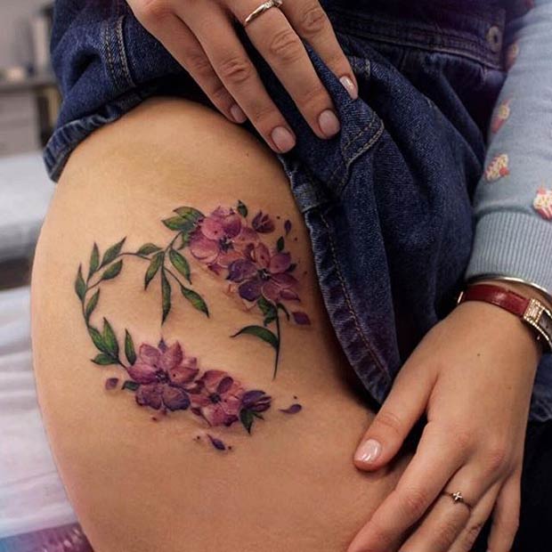 Side Thigh Flower Tattoos   Yershova Anna 14591000 1163460063723746 5148402303014797312 N 