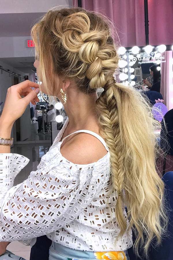Long Side Braid Into a Ponytail