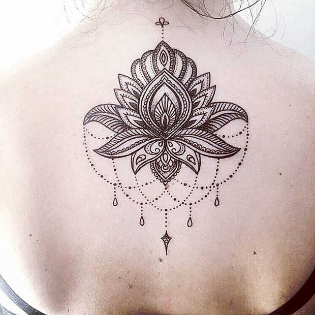 Women's Back Mandala Tattoo
