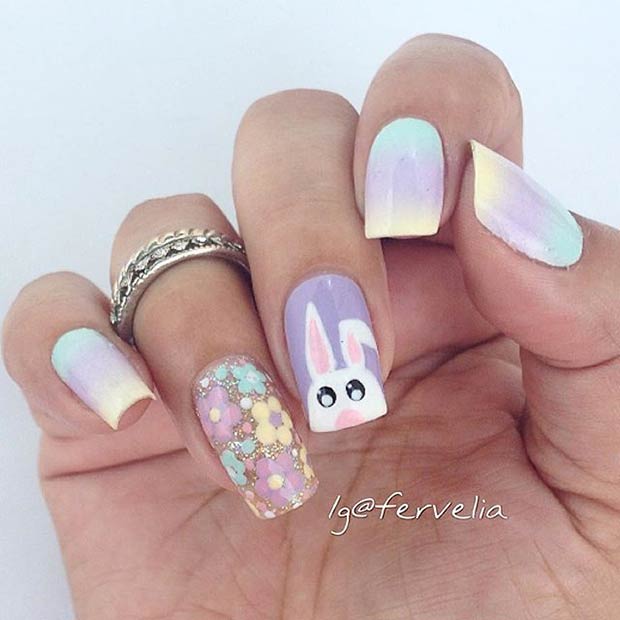 61 Easy And Simple Easter Nail Art Designs - Stayglam - Stayglam