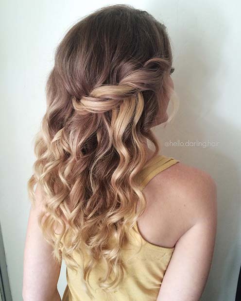 Soft Curled Hair Idea for Prom