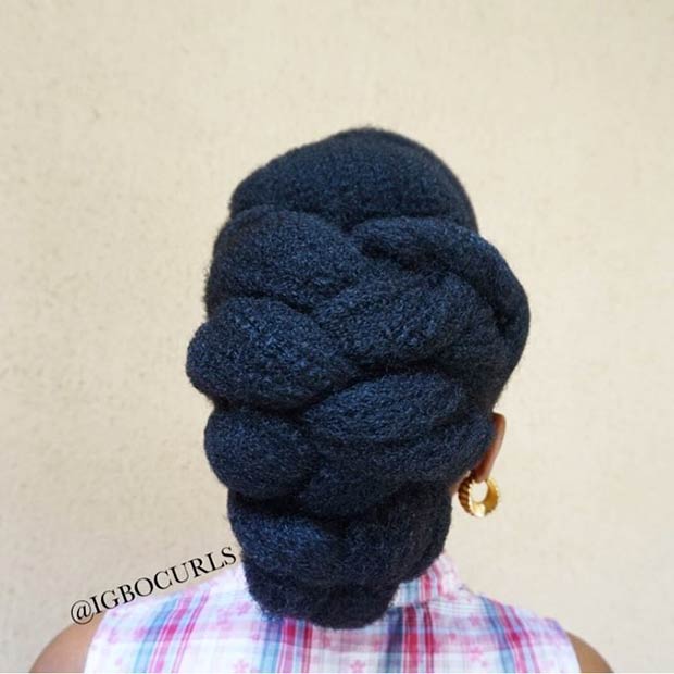 French Braided Updo for Natural Hair