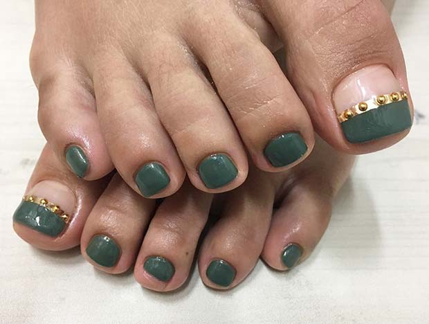 Simple Toe Nail Design for Spring and Summer