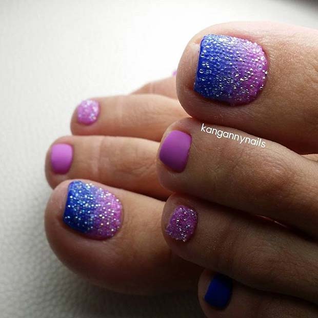 Ombre Pedicure Toe Nail Design for Spring and Summer