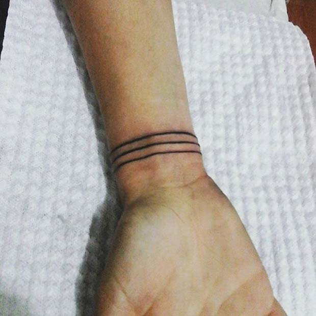 Single line wristband tattoo - Tattoogrid.net