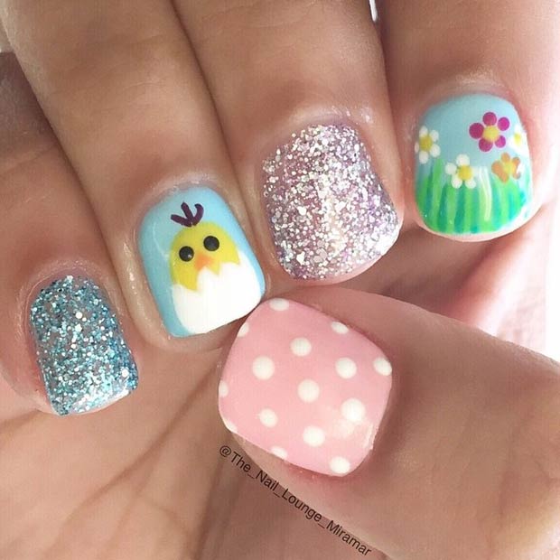 easter nail ideas short