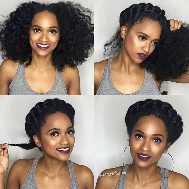 21 Chic and Easy Updo Hairstyles for Natural Hair | StayGlam