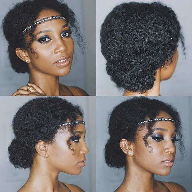 21 Chic and Easy Updo Hairstyles for Natural Hair | StayGlam