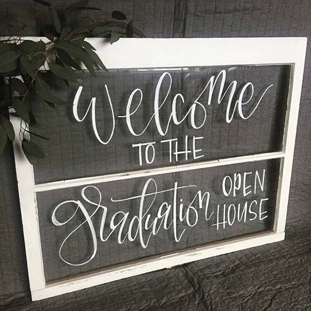 Welcome to the Graduation Window Sign Decoration Idea for Graduation Party