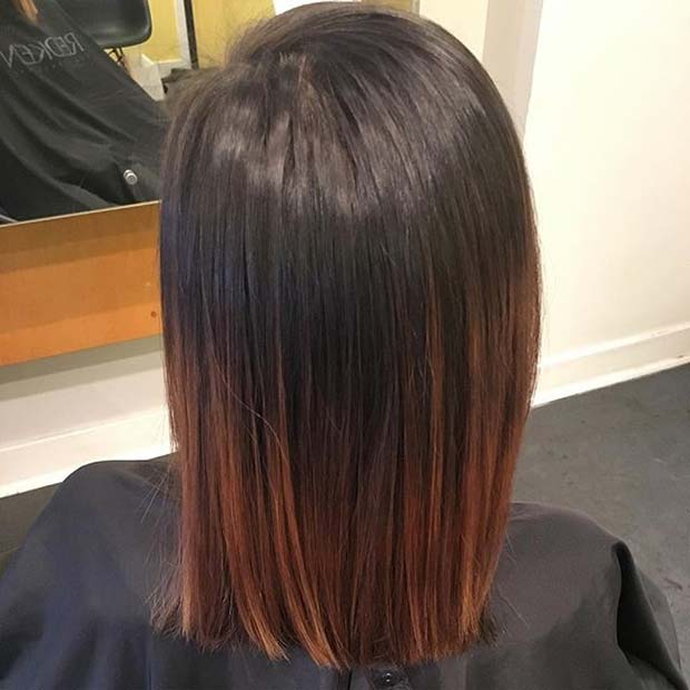 Dark Caramel Short Ombre Hair for Brunettes