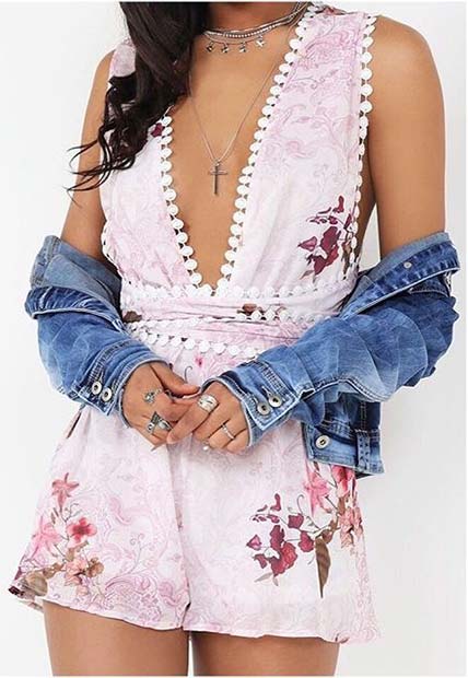 Floral Playsuit Summer Outfit Idea