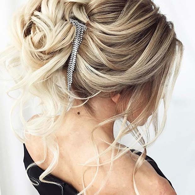 Accessorized Loose Hair Idea for Prom