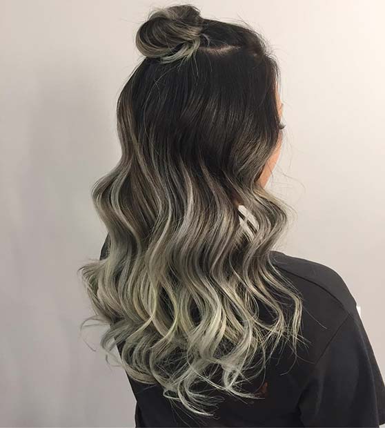 Silvery Blonde Ombre for Brunettes