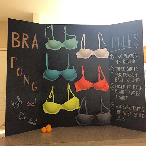 Bra Pong Bridal Shower Game Idea
