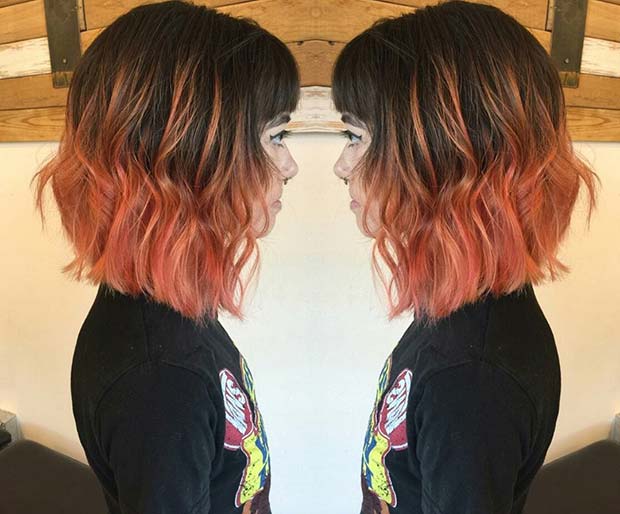 Peach Ombre for Brunettes