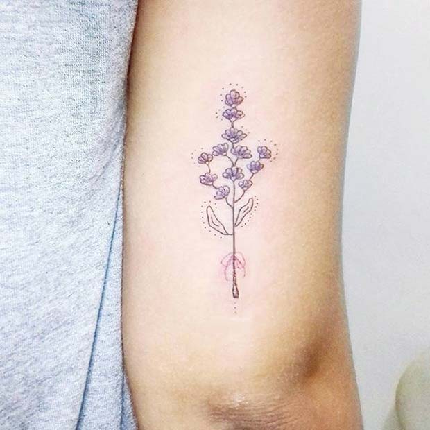 Small Floral Tattoo Idea for Women