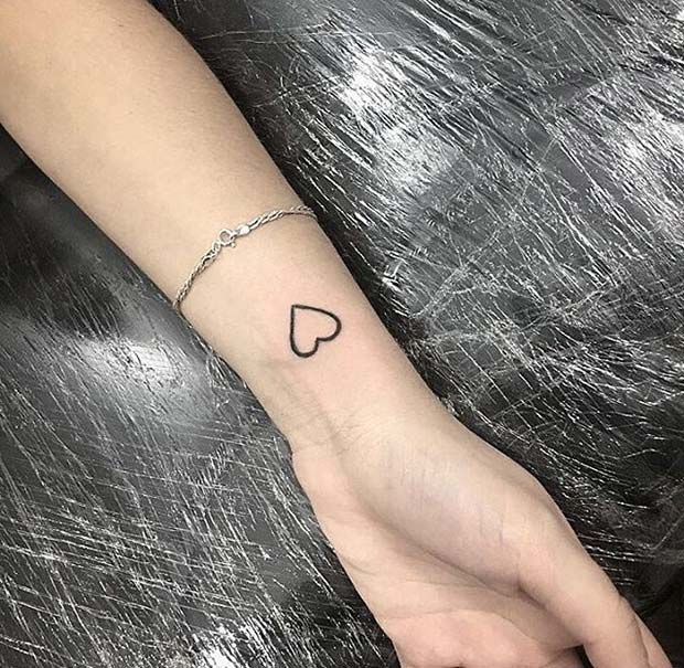 Small Heart Wrist Tattoo Idea for Women