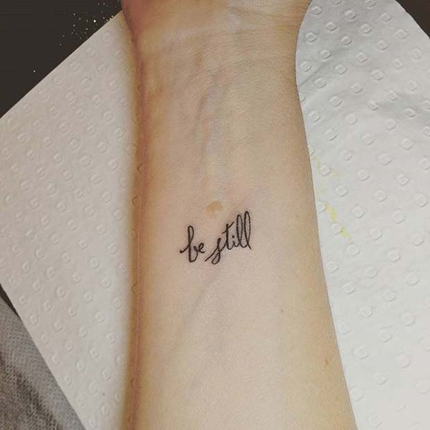 Be Still Bible Verse Small Tattoo Idea for Women