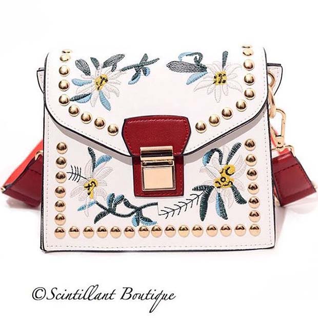 Floral Embroidered Purse
