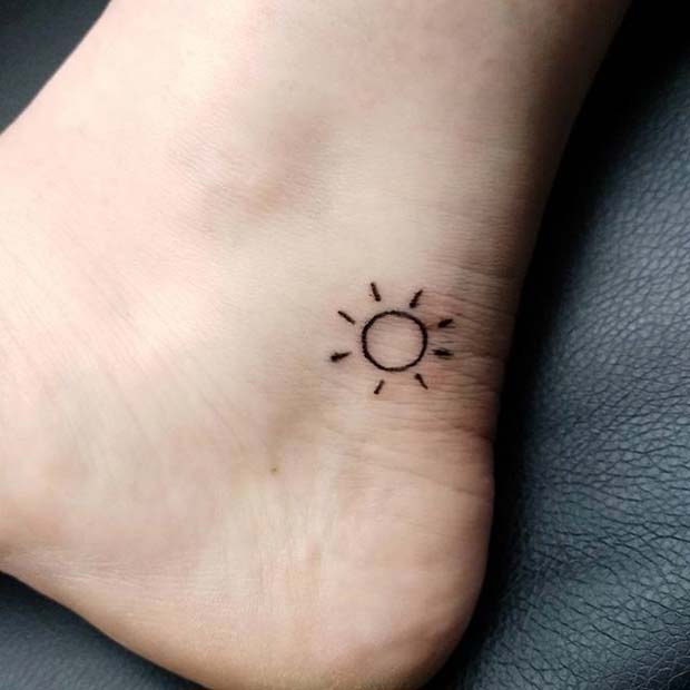 Cute Sunshine Small Tattoo Idea for Women