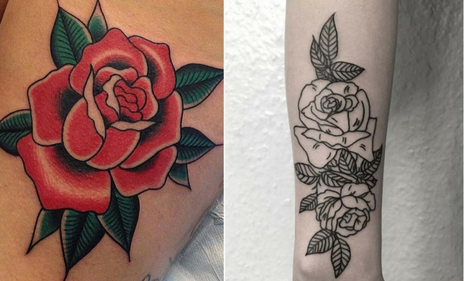 Beautiful rose tattoos for women