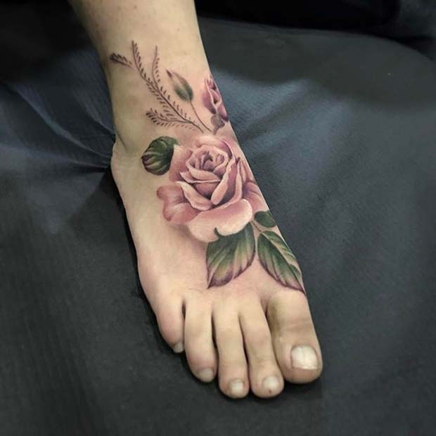 Beautiful Rose Tattoo Design