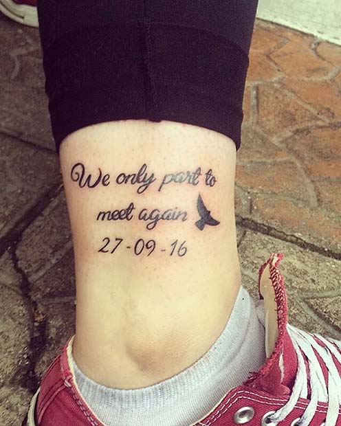 We Only Part To Meet Again Memorial Tattoo 