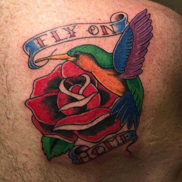Fly On Home Memorial Tattoo Idea