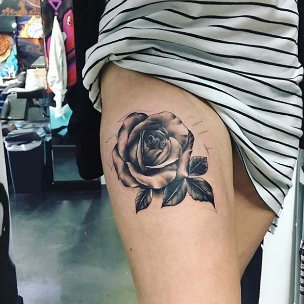 rose tattoo shading