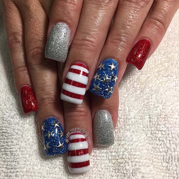 21 Funky and Fun 4th Of July Nail Designs - StayGlam