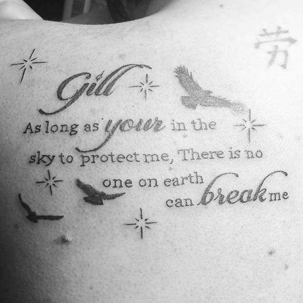 Memorial Quote Tattoo Idea