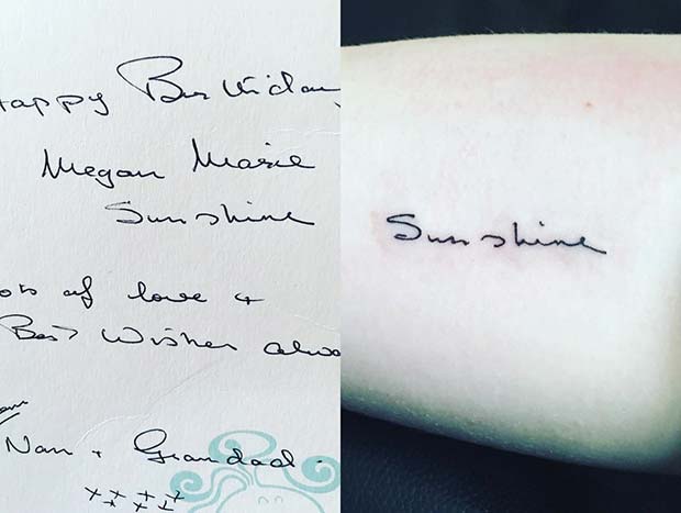 Handwriting Memorial Tattoo 