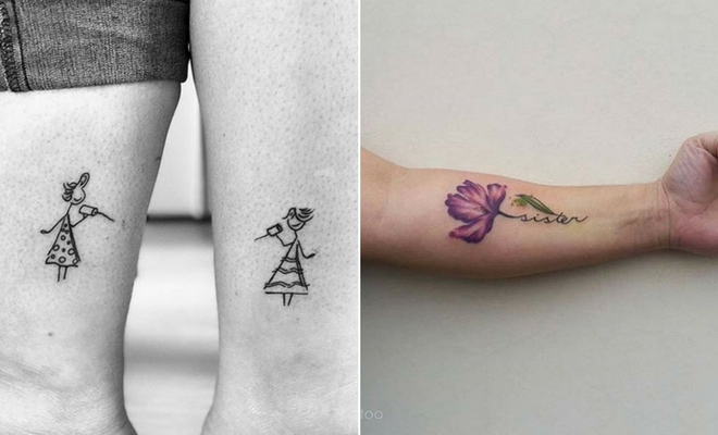 25 Fascinating Matching Sister Tattoos Timeless  Bridal Shower 101