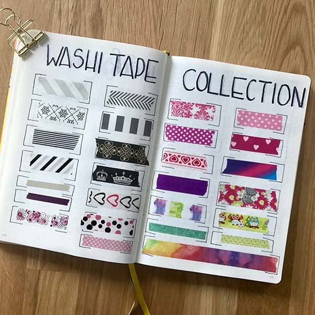 washi tape in journals
