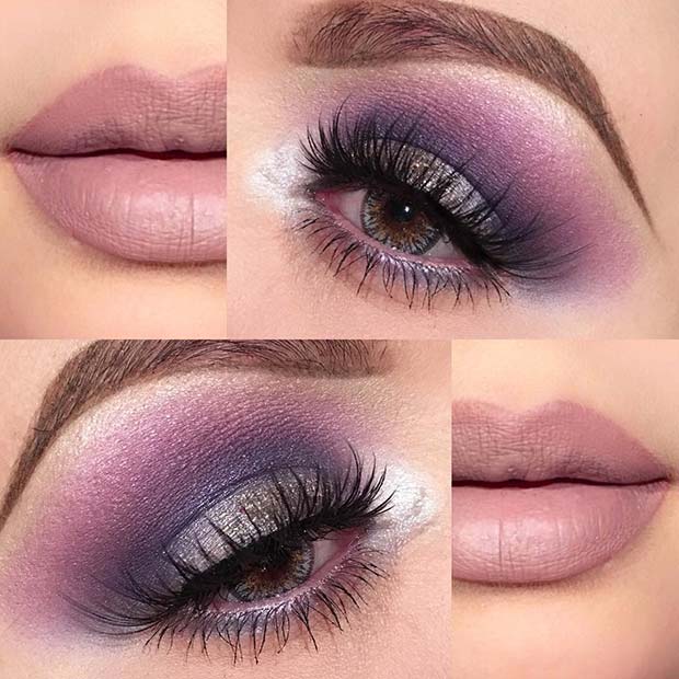 Multi Purple Shade Eye Shadow for Summer Makeup Ideas 