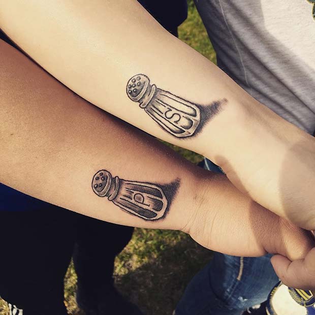Funky Salt and Pepper Tattoos for Sister Tattoos