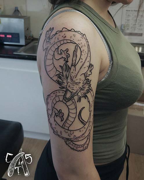Dragon Arm Tattoo for Badass Tattoo Idea for Women
