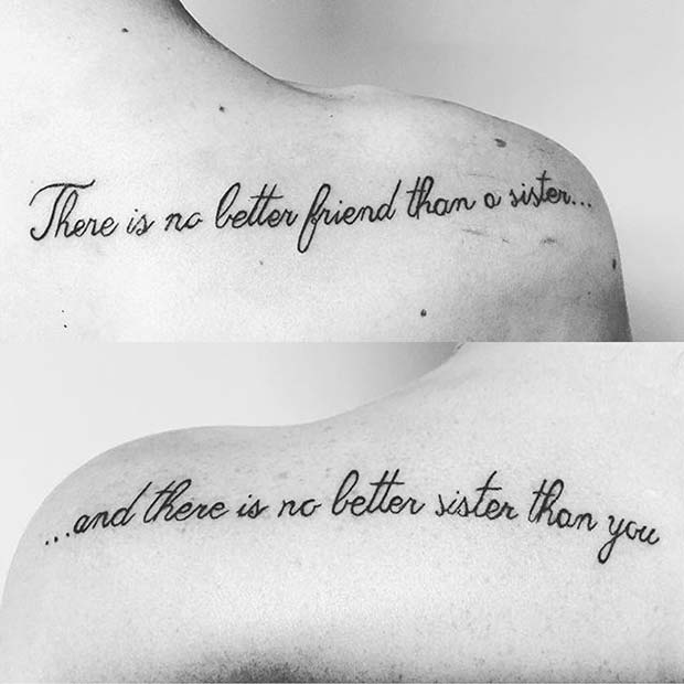 Sister Quote Tattoo for Sister Tattoos
