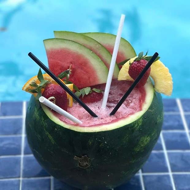Watermelon Fishbowl Cocktail for Summer Cocktails for a Crowd 